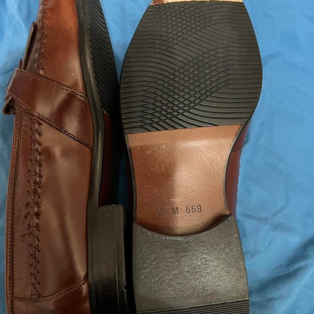 David Taylor brown leather tassel loafers (high-quality) Size US 9.5